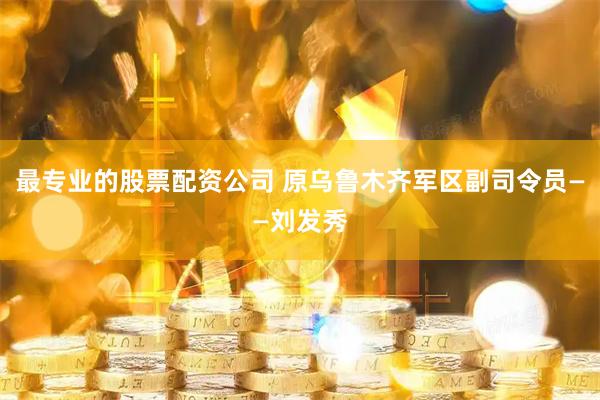 最专业的股票配资公司 原乌鲁木齐军区副司令员——刘发秀
